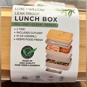 LUXE + WILLOW Leak Proof Lunch Box Bundle Two Fiber & Bamboo NEW